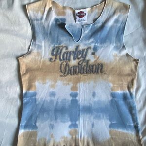 Tie Dye Harley Davidson top